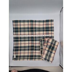 Park Designs Napkins Set of 4 Plaid Cotton Green Burgundy Farmhouse 18x18